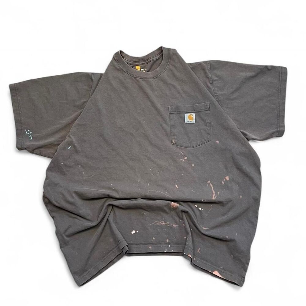 Paint worn distressed Carhartt Men's Pocket t shirt